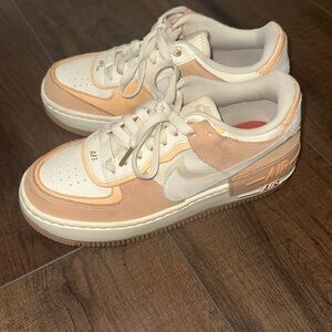Nike Air Force 1 Low Peach and White Sneakers